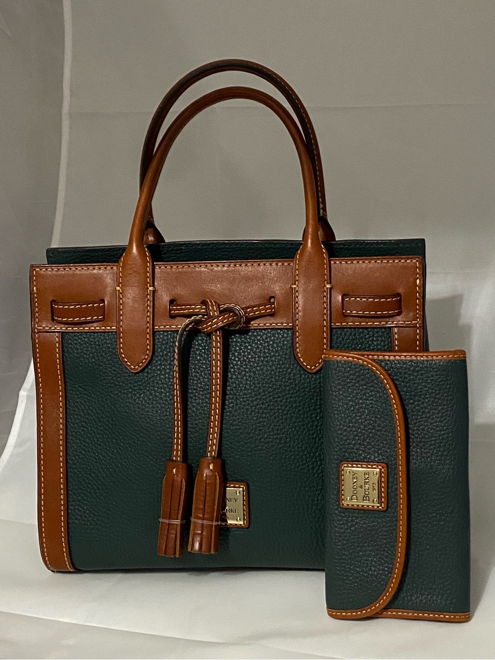 Forest Green Dooney & Bourke Bag & Wallet Set